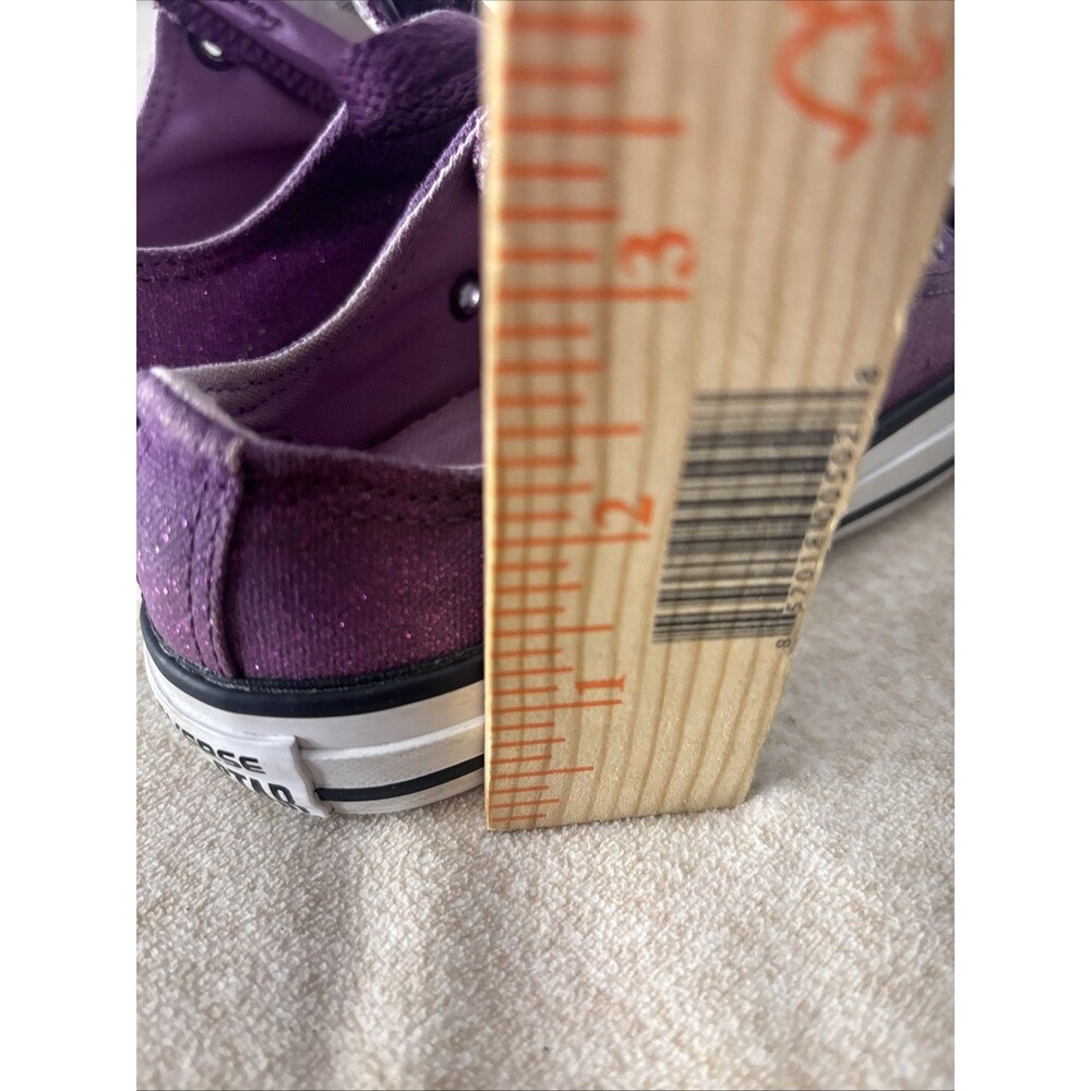 Converse All Star Double Tongue Girl's Skate Shoes berry Sparkle purple Sz 13 - Picture 8 of 14